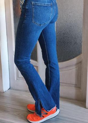 Fb sister джинси кльош розрізи тренд брюки штани джинсы клеш висока посадка9 фото