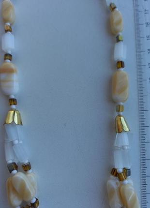 Винтажное ожерелье, сатиновое и глушеное стекло6 фото