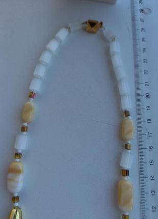 Винтажное ожерелье, сатиновое и глушеное стекло7 фото
