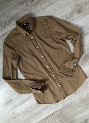 Рубашка коричневая бежевая классическая оверсайз сорочка блузка блузочка базовая..5 фото