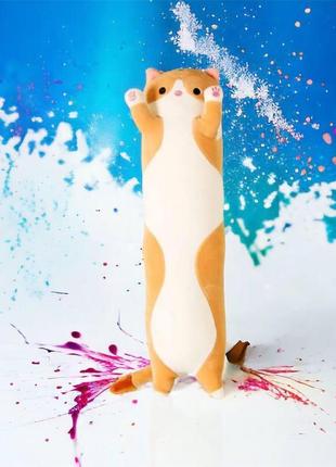 Мягкая игрушка длинный кот подушка 50 см, игрушка подушка котейка, игрушка lb-690 антистресс котик