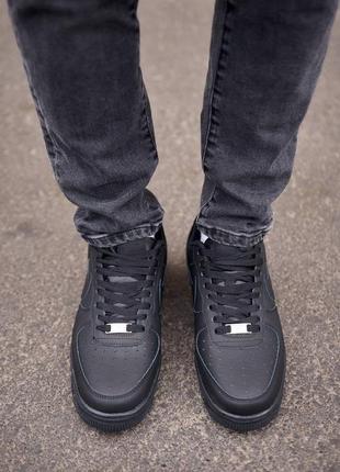 Кроссовки спортивные черные в стиле nike air force 1 classic premium black9 фото