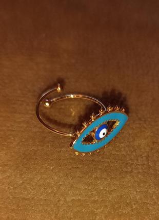 Модное кольцо с глазом дьявола в этническом стиле талисман нержавеющая сталь тренд в серебре и золоте регулируется7 фото