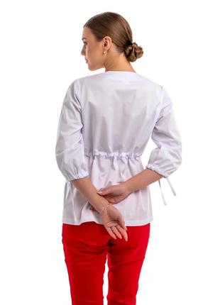 Жіноча медична куртка валєна, білий3 фото