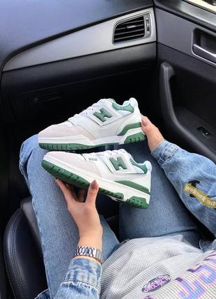 Женские кроссовки new balance 550 white green4 фото