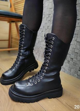 Сапожки на шнуровке сапоги высокие массивные