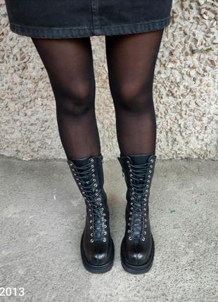 Сапожки на шнуровке сапоги высокие массивные
