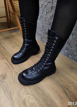 Сапожки на шнуровке сапоги высокие массивные