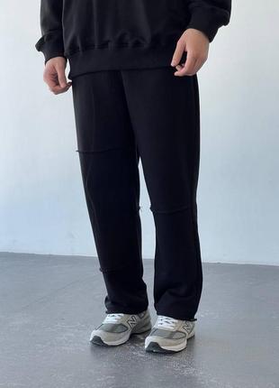 Черные спортивные штаны мужские демисезонные оверсайз стильные качественные