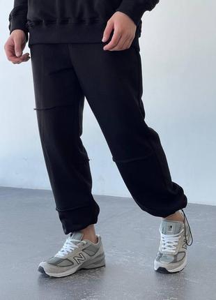Черные спортивные штаны мужские демисезонные оверсайз стильные качественные