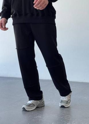 Черные спортивные штаны мужские демисезонные оверсайз стильные качественные