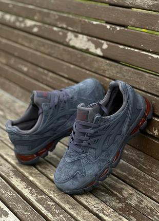 Asics gel kayano trainer 21 navy suede grey red9 фото
