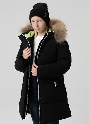 Куртка для дівчинки feiying j-02 146 см чорний (2000989630111)