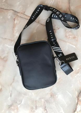 Сумка мужская кросс-боди guess logo nylon crossbody оригинал нейлоновая черная гесс кросс боди3 фото