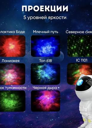 Ночник проектор астронавт зоряного неба та галактики космонавт 8 режимів з ve-616 пультом дк9 фото