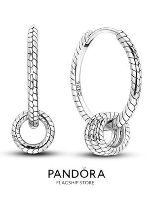 Сережки срібло оригінальні стильні кільця трансформери silver_pandora