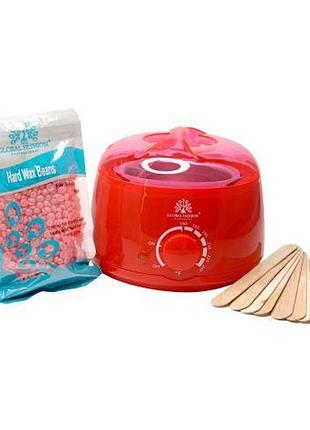 Набір для воскової депіляції global fashion, червоний