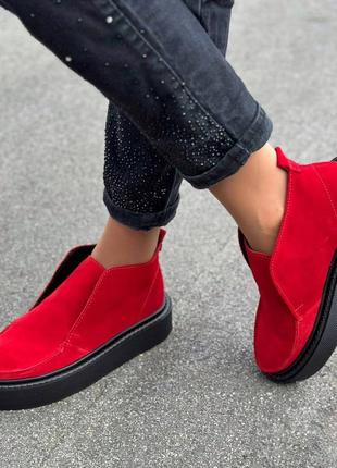 36-41 рр черевики лофери натуральна шкіра/замша на платформі чорний, бежевий, малиновий, пудра