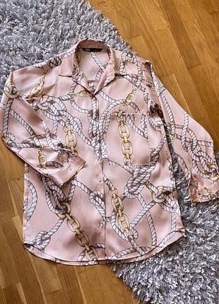 Блуза с принтом цепи zara7 фото