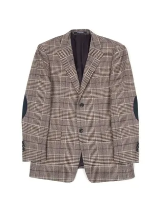 Шикарный мужской пиджак в клетку на 2 пуговица шерсть шелк mcgregor