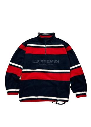 Paul & shark vintage big logo fleece jacket вінтажна флісова кофта з великим логотипом пол шарк