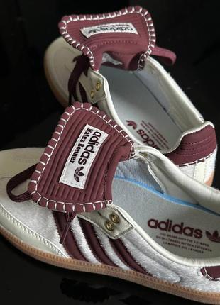 Кросівки adidas samba wales bonner white bordo10 фото