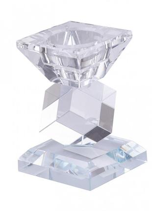 Свічник кристал скляний 10.5 см2 фото