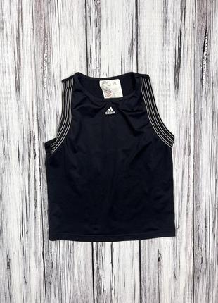Майка adidas женская оригинал черная укороченная  винтажная