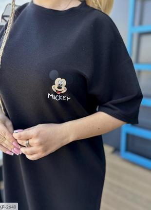 Базове плаття-футболка mickey з якісної бавовни.3 фото