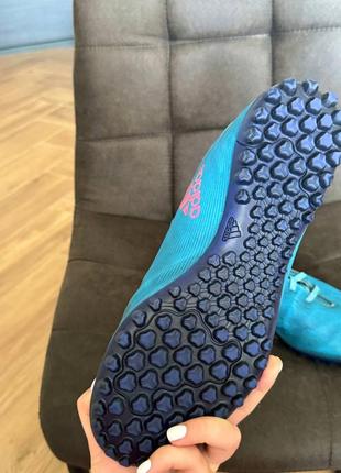 Шиповки сороконожки синие мужские с идеальной подошвой adidas7 фото