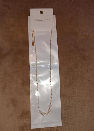 Модное ожерелье жемчуг цепочка с подвеской нержавеющая сталь5 фото
