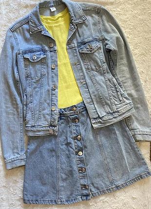 Джинсовий піджак і спідниця