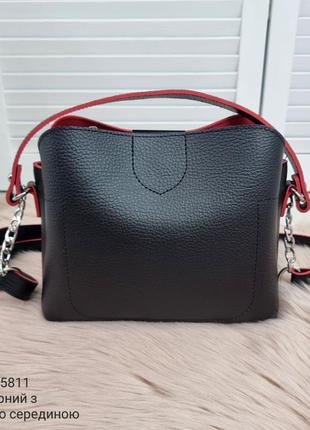 Дуже стильна і зручна сумка на кожен день 2024 колір: чорна з червоним всередині7 фото