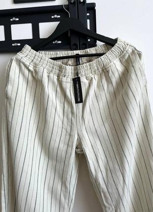Джинсовые брюки в полоску женские свободные прямые новые2 фото