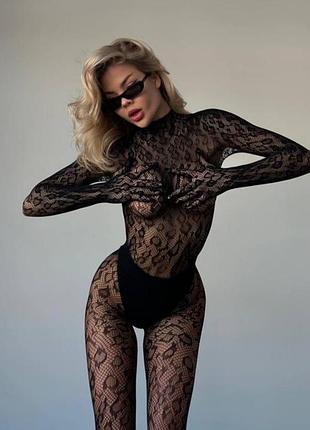 Еротична білизна, боді стокінг, кішка