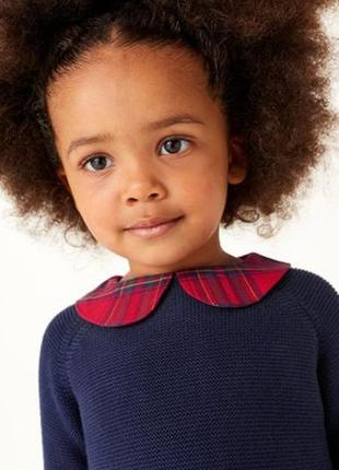 Платье с воротником и юбкой в клетку