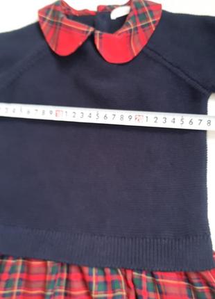 Платье с воротником и юбкой в клетку