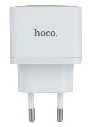 Мережевий зарядний пристрій hoco n29 triumph pd+qc3.0 35w type-c to lightning колір бiлий