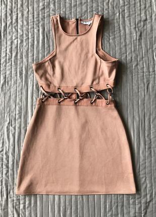 Нюдова міні сукня, коротке сексі плаття rock&rebelle1 фото