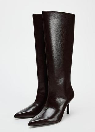 Сапоги на тонких каблуках zara