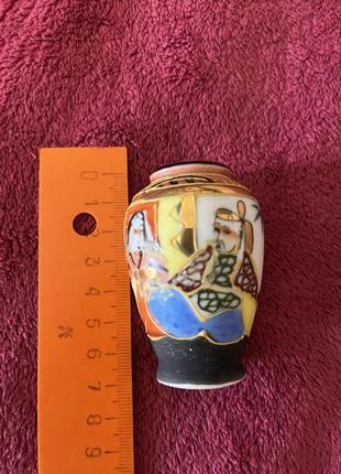 Винтажная миниатюрная ваза сацума из оккупированой японии ручная роспись