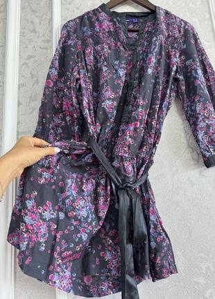 Хорошая блуза натуральная с поясом от mexx