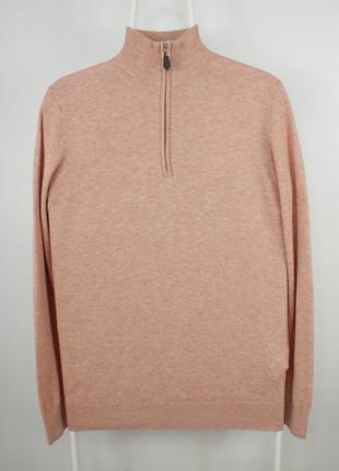 Стильный легкий джемпер кофта piazza italia slim fit 1/4 zip jumper pullover