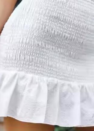 Хлопковая белая юбка на резинке, юбка divided h&amp;m