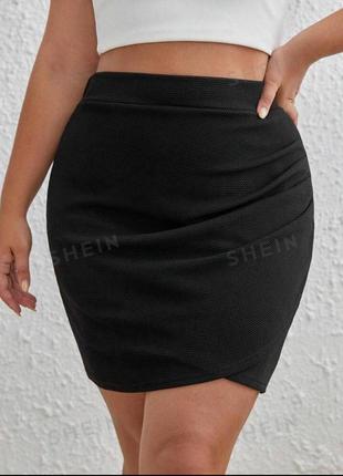 Стрейч юбка миди #896#