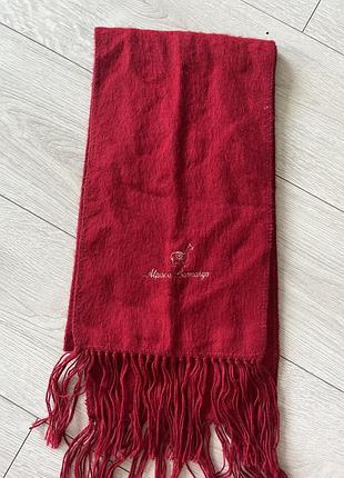 Очень теплый красный шарф альпака