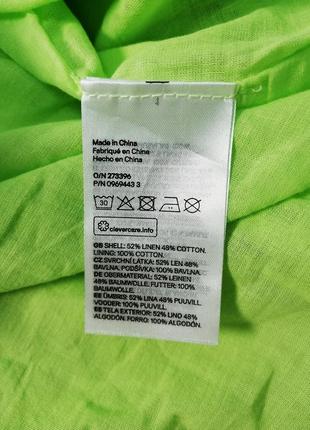 Довге вільне оерсайз плаття кольору лайма зі змішаного льону h&amp;m7 фото