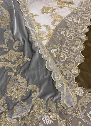 Готовый комплект бархатных штор и гардин италия