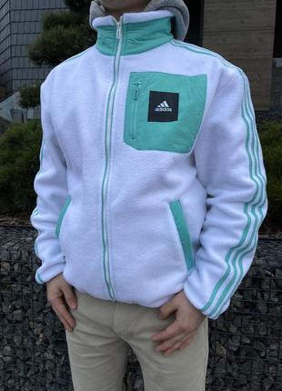 Теплая флисовая кофта / куртка / шерпа adidas sherpa jacket (оригинал)