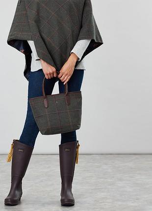 Сумка ручна joules dark green tweed tote hand bag